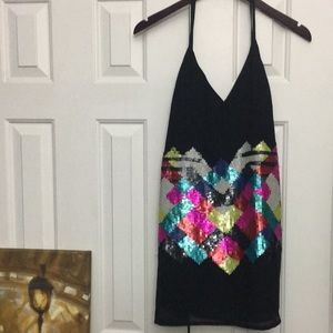 😍Supercute Nasty Gal Black Dress with sequins with side zipper